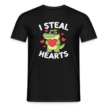 Ich stehle Herzen Alligator - Männer T-Shirt - Schwarz - Vorne - AI Model Male 178 light (178cm)