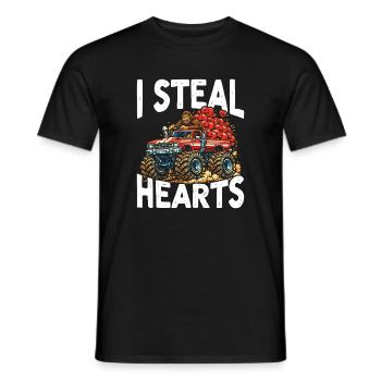 I Steal Hearts Monster Truck - Men's T-Shirt - black - Front - AI Model Male 178 light (178cm)