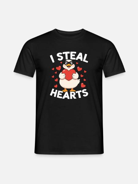 Ich stehle Herzgans - Männer T-Shirt - Schwarz