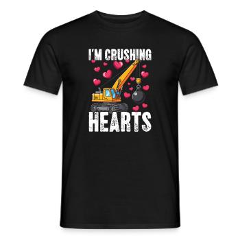 Crushing Hearts Crane - Men's T-Shirt - black - Front - AI Model Male 178 light (178cm)
