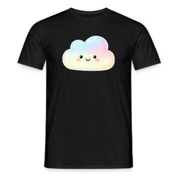 Pastel Cloud with Cute Face Sleep Cloud - Men's T-Shirt - black - Front - AI Model Male 178 light (178cm)