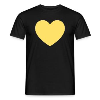 yellow heart yellow gift Valentine's Day - Men's T-Shirt - black - Front - AI Model Male 178 light (178cm)