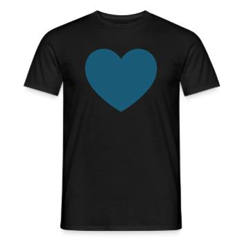 blaues Herz Geschenk Valentinstag - Männer T-Shirt - Schwarz - Vorne - AI Model Male 178 light (178cm)