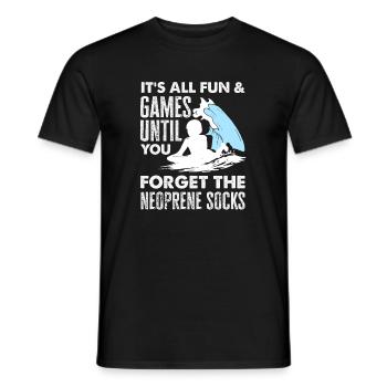 Surfing Surfboarder Bodyboarder - Men's T-Shirt - black - Front - AI Model Male 178 light (178cm)