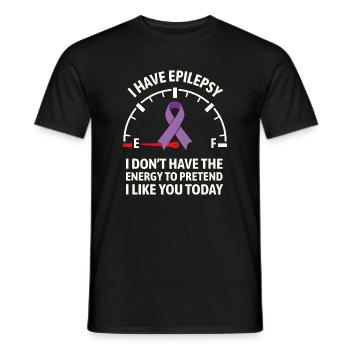 Epilepsy Awareness Energy Gauge Ribbon - Men's T-Shirt - black - Front - AI Model Male 178 light (178cm)