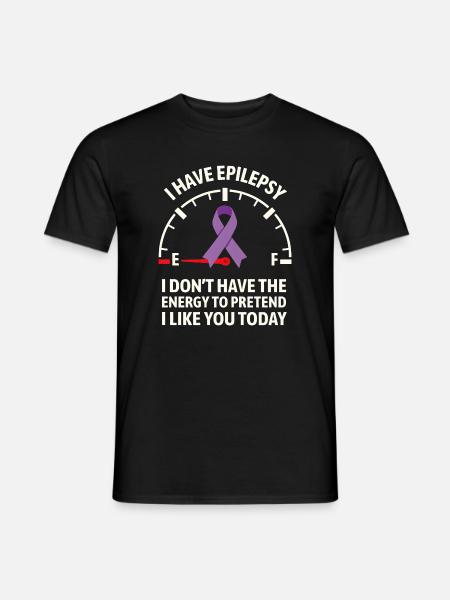 Epilepsy Awareness Energy Gauge Ribbon - Men's T-Shirt - black