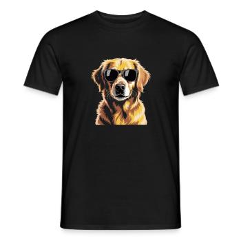 Golden retriever - T-shirt homme - noir - Devant - AI Model Male 178 light (178cm)