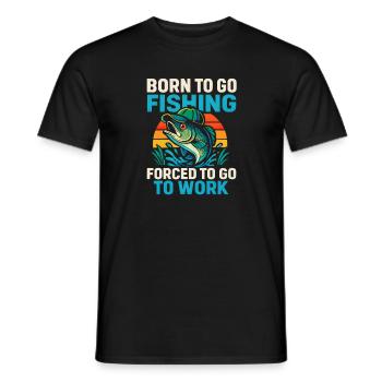 Né pour aller pêcher, forcé de travailler Pêcheur - T-shirt homme - noir - Devant - AI Model Male 178 light (178cm)