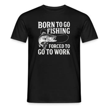 Né pour aller pêcher, forcé de travailler Pêcheur - T-shirt homme - noir - Devant - AI Model Male 178 light (178cm)