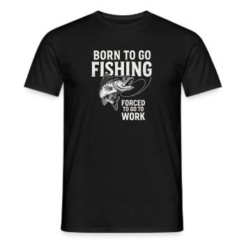 Né pour aller pêcher, forcé de travailler Pêcheur - T-shirt homme - noir - Devant - AI Model Male 178 light (178cm)