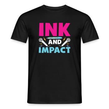 Poetry Slam Ink Und Impact Slam Poetry - Männer T-Shirt - Schwarz - Vorne - AI Model Male 178 light (178cm)