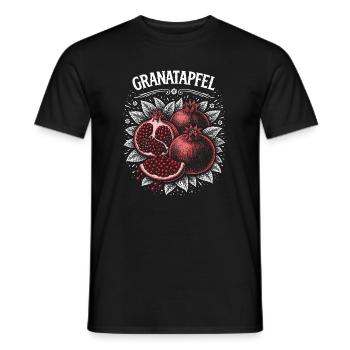 Pomegranate Contrast Print Red Berries - Men's T-Shirt - black - Front - AI Model Male 178 light (178cm)
