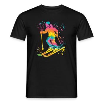 Ski alpin Sports d’hiver Ski nordique - T-shirt homme - noir - Devant - AI Model Male 178 light (178cm)