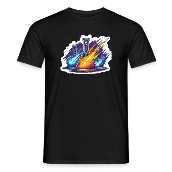 Labor-Geek-Quadrantiden-Meteorregen-Laborexperiment - Männer T-Shirt - Schwarz - Vorne - AI Model Male 178 light (178cm)