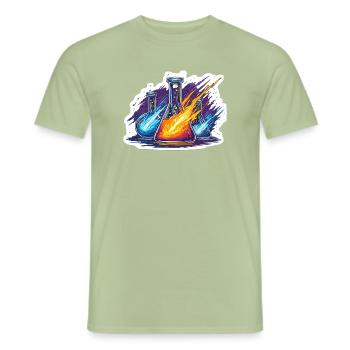 Lab Geek Quadrantid Meteor Shower Lab Experiment - Men's T-Shirt - sage - Front - AI Model Male 178 light (178cm)