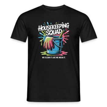 Funny Cleaning Design - Men's T-Shirt - black - Front - AI Model Male 178 light (178cm)