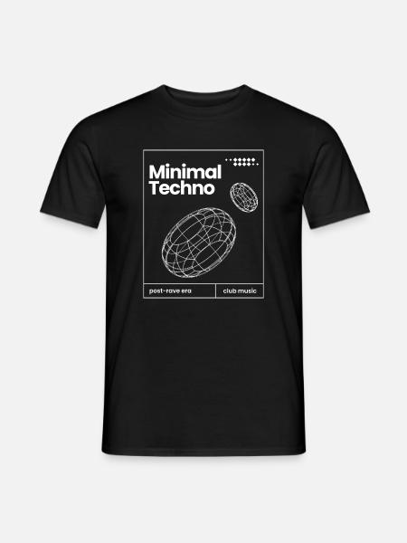 Minimal Techno music Spheres design - Men's T-Shirt - black