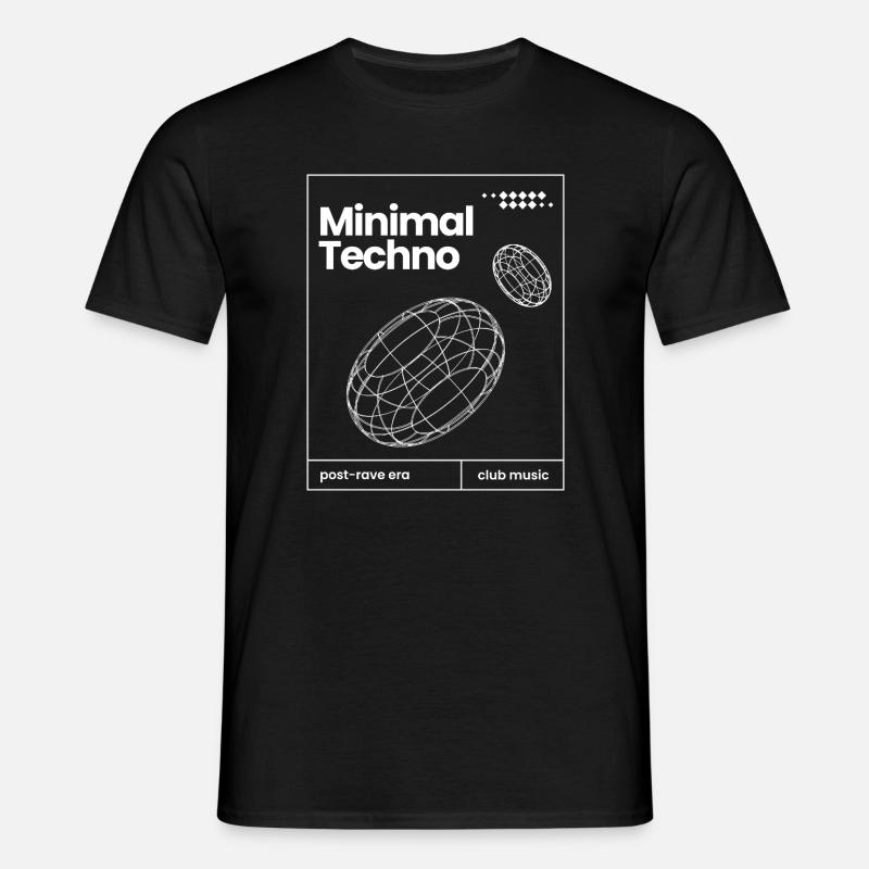 Minimal-Techno-Musik-Sphären-Design - Männer T-Shirt - Schwarz