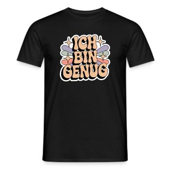 Ich bin genug – Retro Statement - Männer T-Shirt - Schwarz - Vorne - AI Model Male 178 light (178cm)