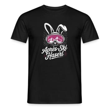 Après-ski bunny hut fun Skier ski bunny - Men's T-Shirt - black - Front - AI Model Male 178 light (178cm)