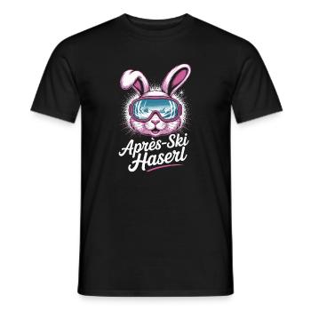 Après-ski bunny hut fun Skier ski bunny - Men's T-Shirt - black - Front - AI Model Male 178 light (178cm)