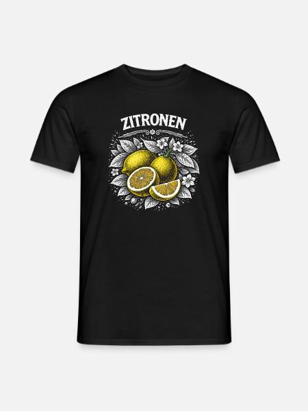 Lemon Power – Retro Fruit Illustration - Men's T-Shirt - black