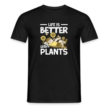 Das Leben Ist Besser Mit Pflanzen - Männer T-Shirt - Schwarz - Vorne - AI Model Male 178 light (178cm)