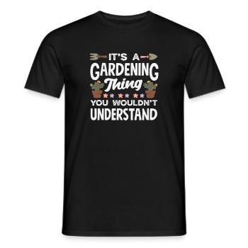 C’est une question de jardinage - T-shirt homme - noir - Devant - AI Model Male 178 light (178cm)