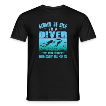 Diver Saying Funny Gift Scuba Diver Outfit - Men's T-Shirt - black - Front - AI Model Male 178 light (178cm)