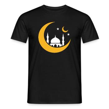 Islam Crescent Moon Moskee Silhouette - Männer T-Shirt - Schwarz - Vorne - AI Model Male 178 light (178cm)