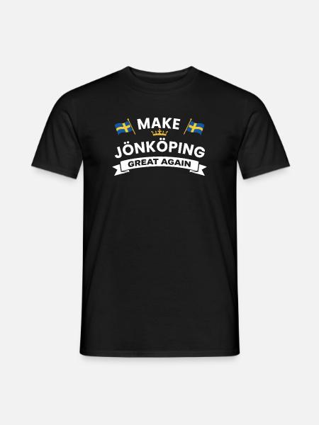 Jönköping City Crest Flag - Männer T-Shirt - Schwarz