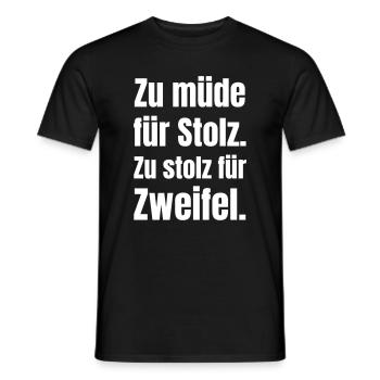 Too tired for pride – doubtless - Men's T-Shirt - black - Front - AI Model Male 178 light (178cm)