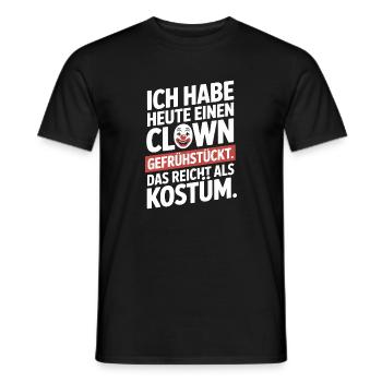 Remplacement du costume de clown du Petit-déjeuner de Clown Carnival - T-shirt homme - noir - Devant - AI Model Male 178 light (178cm)