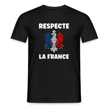 Respect France Trikolore Adler - Männer T-Shirt - Schwarz - Vorne - AI Model Male 178 light (178cm)