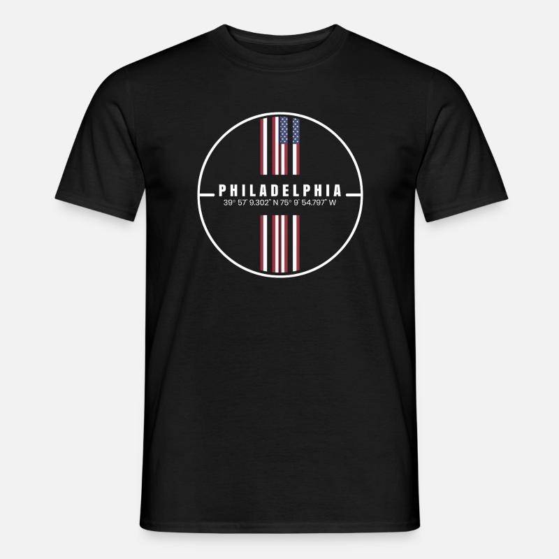 Philadelphia Coordinates - Men's T-Shirt - black