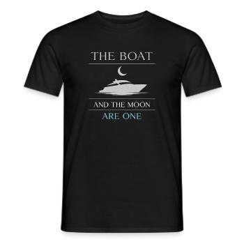 Night boating with - Men's T-Shirt - black - Front - AI Model Male 178 light (178cm)