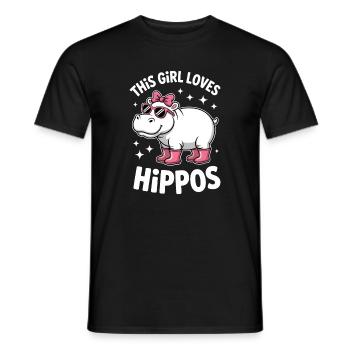 Hippopotamus Sayings Hippopotamus Joke Hippopotamus Gift - Men's T-Shirt - black - Front - AI Model Male 178 light (178cm)