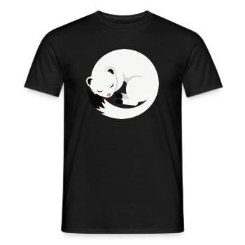 Cute sleeping ermine minimalist style - Men's T-Shirt - black - Front - AI Model Male 178 light (178cm)