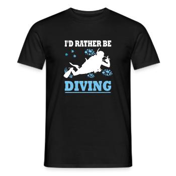 I'd rather be diving - Diver Saying Gift - Men's T-Shirt - black - Front - AI Model Male 178 light (178cm)