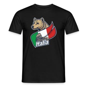 Italienischer Wolf mit Kolosseum - Männer T-Shirt - Schwarz - Vorne - AI Model Male 178 light (178cm)