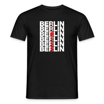 BERLIN TV TOWER, ALEX LANDMARK DIT IS BERLIN - Men's T-Shirt - black - Front - AI Model Male 178 light (178cm)