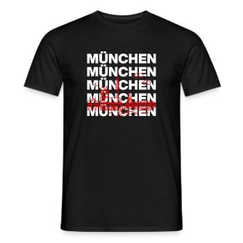 MÜNCHEN SKYLINE STACK – MIA SAN MUNICH - Männer T-Shirt - Schwarz - Vorne - AI Model Male 178 light (178cm)