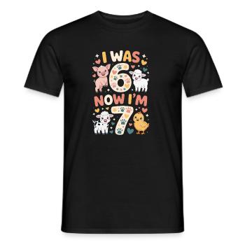 Geburtstag 7 Jahre: Tierdruck - Männer T-Shirt - Schwarz - Vorne - AI Model Male 178 light (178cm)