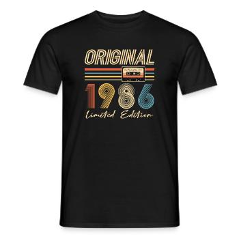 40th Birthday 40th Anniversary Original 1986 - Men's T-Shirt - black - Front - AI Model Male 178 light (178cm)