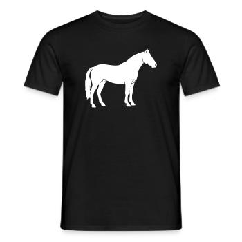 Silhouette du cheval Vecteur de montée debout - T-shirt homme - noir - Devant - AI Model Male 178 light (178cm)