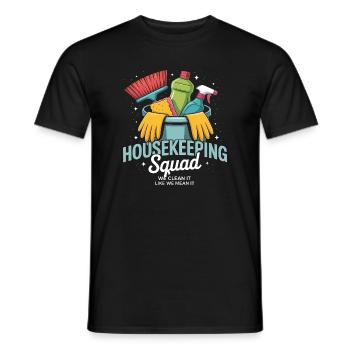 Lustiges Putzen Design - Männer T-Shirt - Schwarz - Vorne - AI Model Male 178 light (178cm)