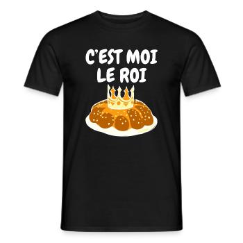 Humour Galette des Rois C'est Moi Le Roi - T-shirt homme - noir - Devant - AI Model Male 178 light (178cm)