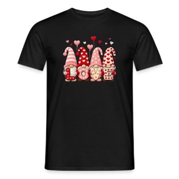 Love Valentinstag Wichtel Herz Motiv - Männer T-Shirt - Schwarz - Vorne - AI Model Male 178 light (178cm)
