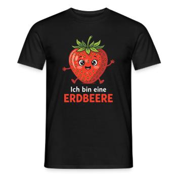 Strawberry Costume Fruit Fruit Sweet Carnival Vegan - Men's T-Shirt - black - Front - AI Model Male 178 light (178cm)