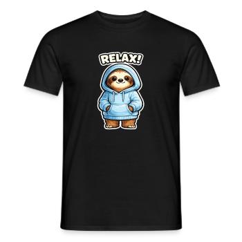 Relax Sloth Hoodie - Men's T-Shirt - black - Front - AI Model Male 178 light (178cm)